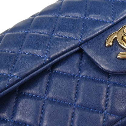 Chanel 2009-2010 Blue Lambskin Valentine East West Shoulder Bag