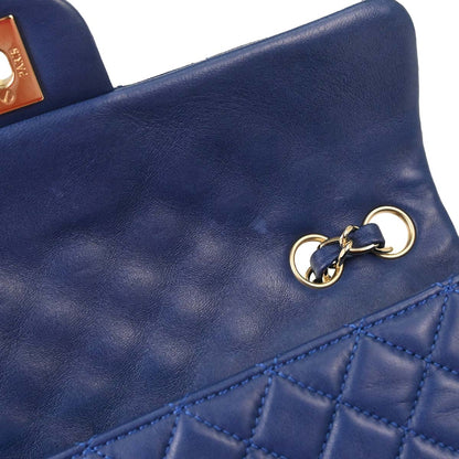 Chanel 2009-2010 Blue Lambskin Valentine East West Shoulder Bag