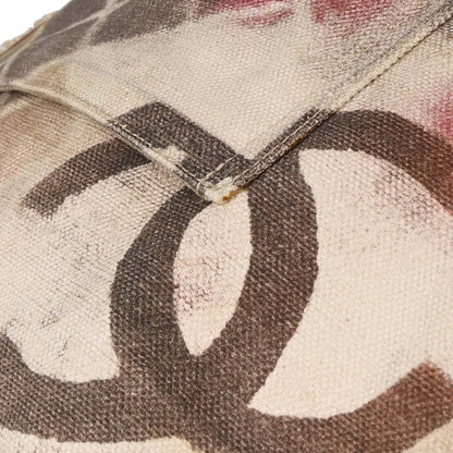 Chanel Beige Canvas Bricolage Graffiti Tote Handbag