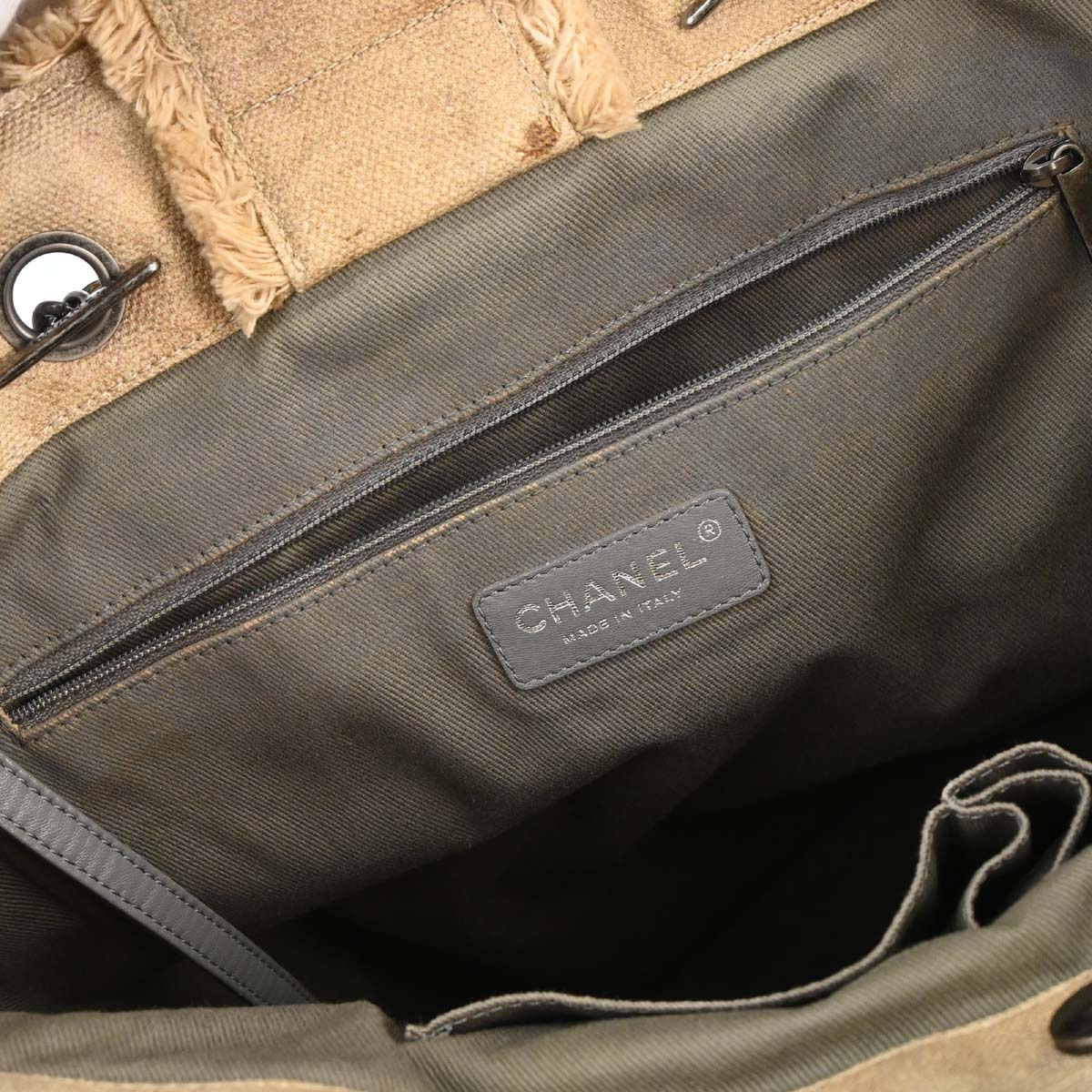 Chanel Beige Canvas Bricolage Graffiti Tote Handbag