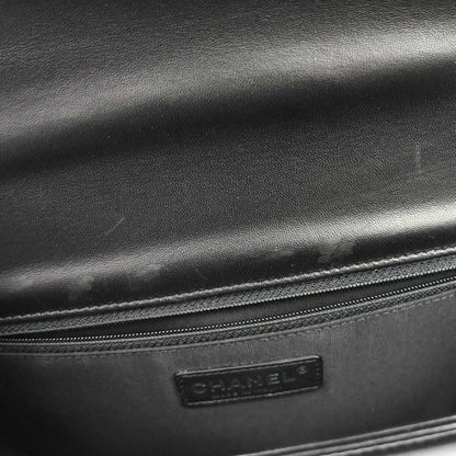 Boy Chanel 2014-2015 Black Lambskin Medium Shoulder Bag