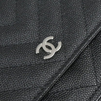 Chanel 2018 Black Caviar Skin Classic WOC Wallet on Chain Bag