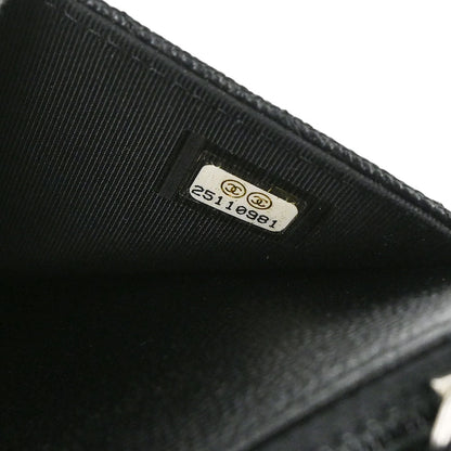 Chanel 2018 Black Caviar Skin Classic WOC Wallet on Chain Bag