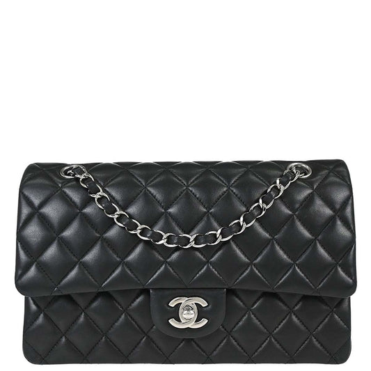 Chanel Black Lambskin Medium Classic Double Flap Shoulder Bag