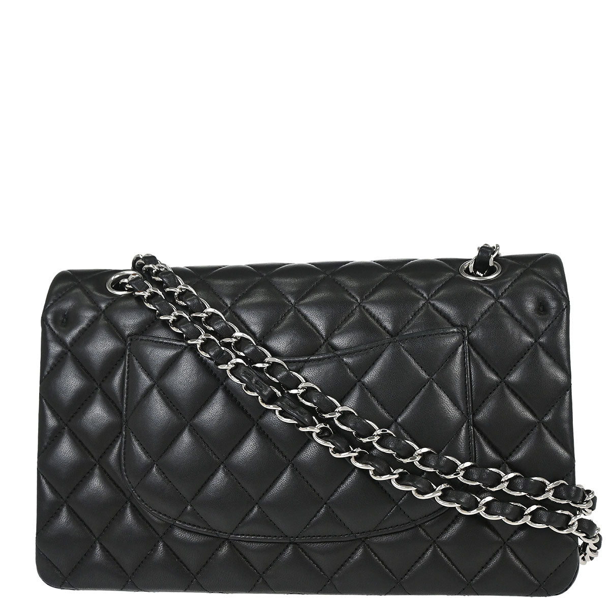 Chanel Black Lambskin Medium Classic Double Flap Shoulder Bag