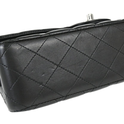 Chanel Black Lambskin Medium Classic Double Flap Shoulder Bag