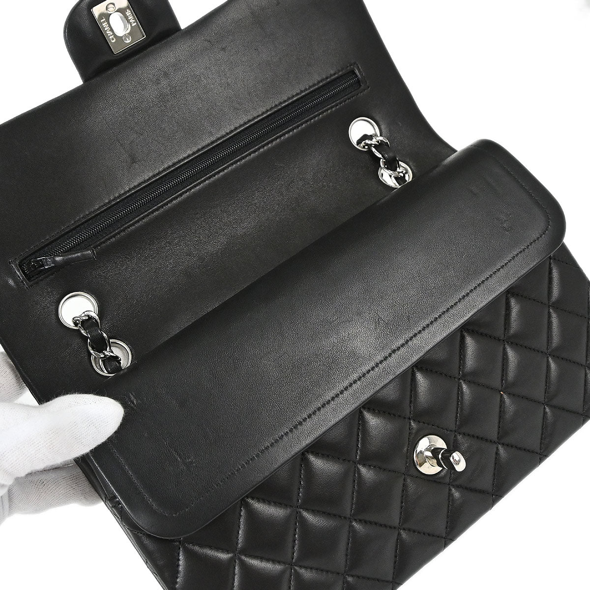 Chanel Black Lambskin Medium Classic Double Flap Shoulder Bag