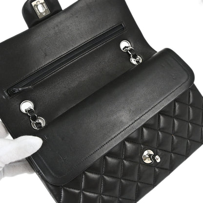Chanel Black Lambskin Medium Classic Double Flap Shoulder Bag