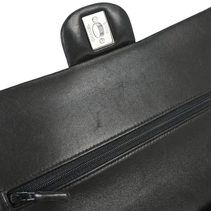 Chanel Black Lambskin Medium Classic Double Flap Shoulder Bag