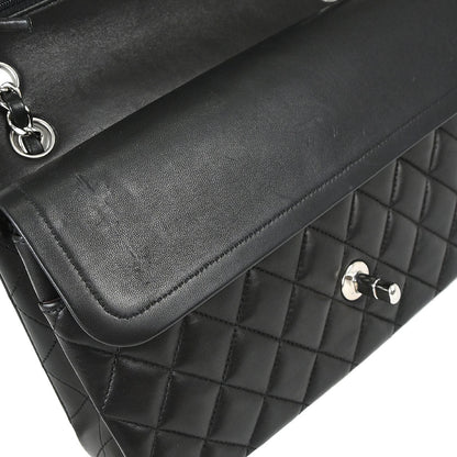 Chanel Black Lambskin Medium Classic Double Flap Shoulder Bag