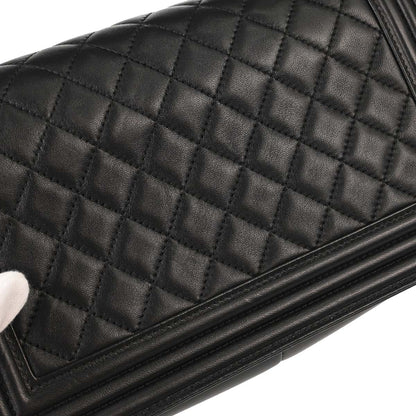 Boy Chanel 2015-2016 Black Lambskin Medium Shoulder Bag