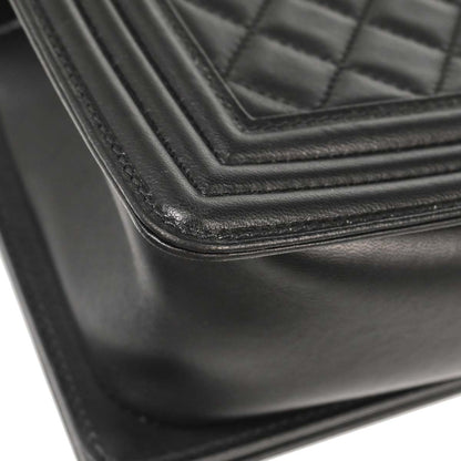Boy Chanel 2015-2016 Black Lambskin Medium Shoulder Bag