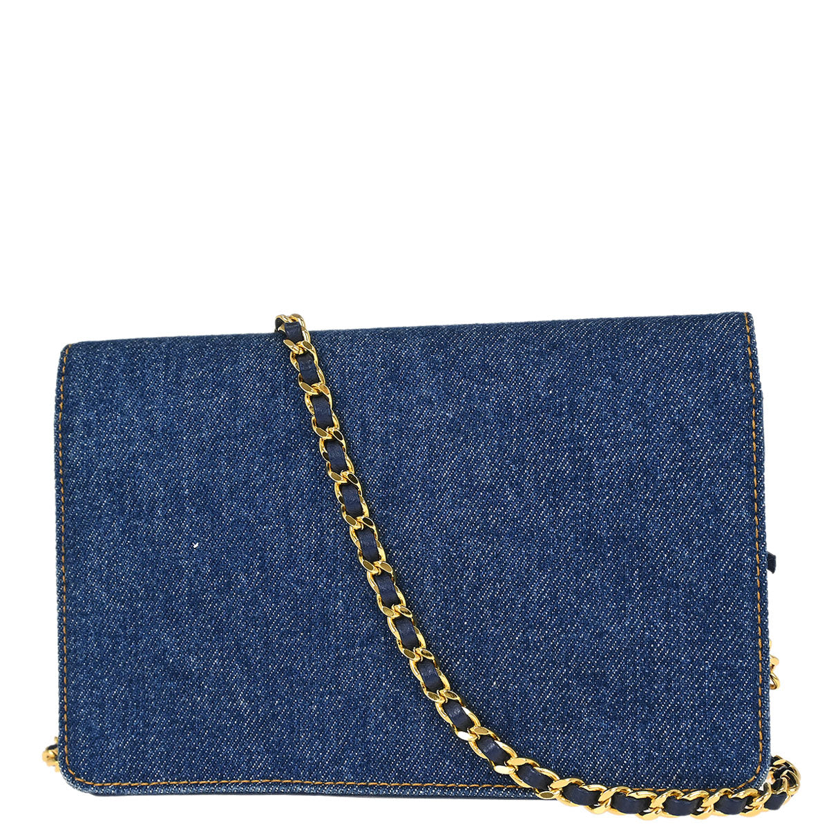 Chanel 1996-1997 Blue Denim Timeless Wallet on Chain WOC