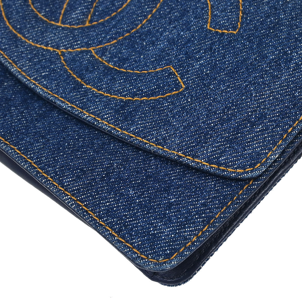 Chanel 1996-1997 Blue Denim Timeless Wallet on Chain WOC
