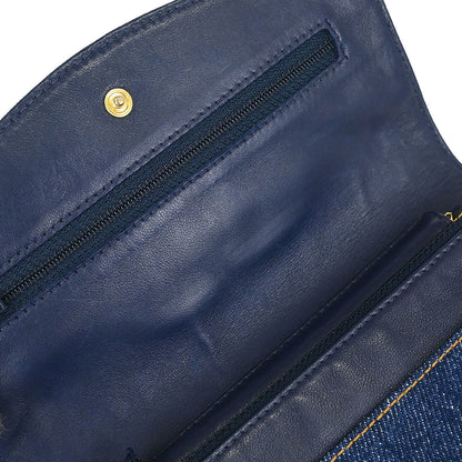 Chanel 1996-1997 Blue Denim Timeless Wallet on Chain WOC