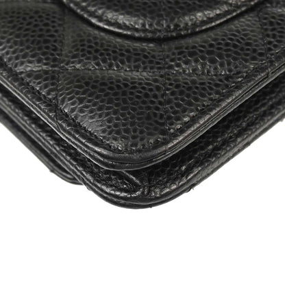 Chanel 2019 Black Caviar Skin Classic WOC Wallet on Chain Bag
