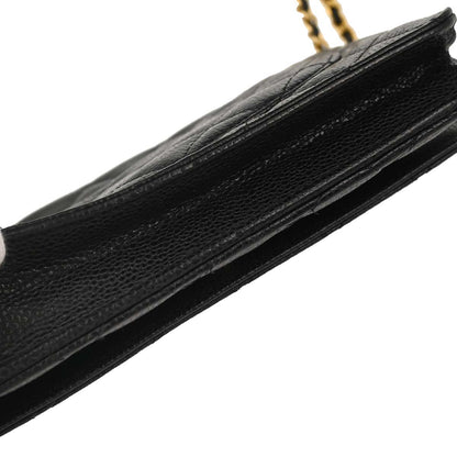 Chanel 2019 Black Caviar Skin Classic WOC Wallet on Chain Bag