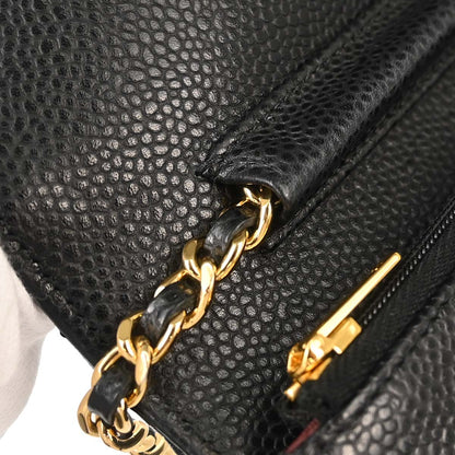Chanel 2019 Black Caviar Skin Classic WOC Wallet on Chain Bag