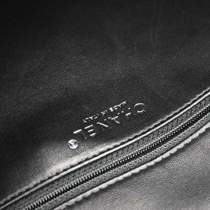 Chanel 2014-2015 Black Wool No.5 Turnlock Full Flap Shoulder Bag