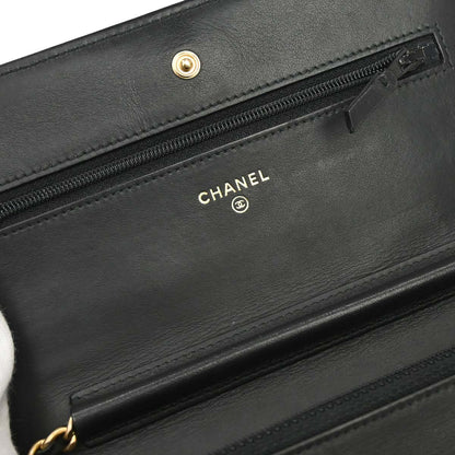 Chanel 2017 Calfskin Mademoiselle Lock Icon WOC Wallet on Chain Shoulder Bag