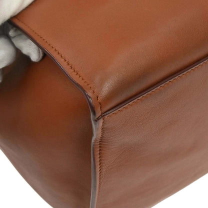 Celine Brown Leather Small Big Bag 2way Shoulder Handbag