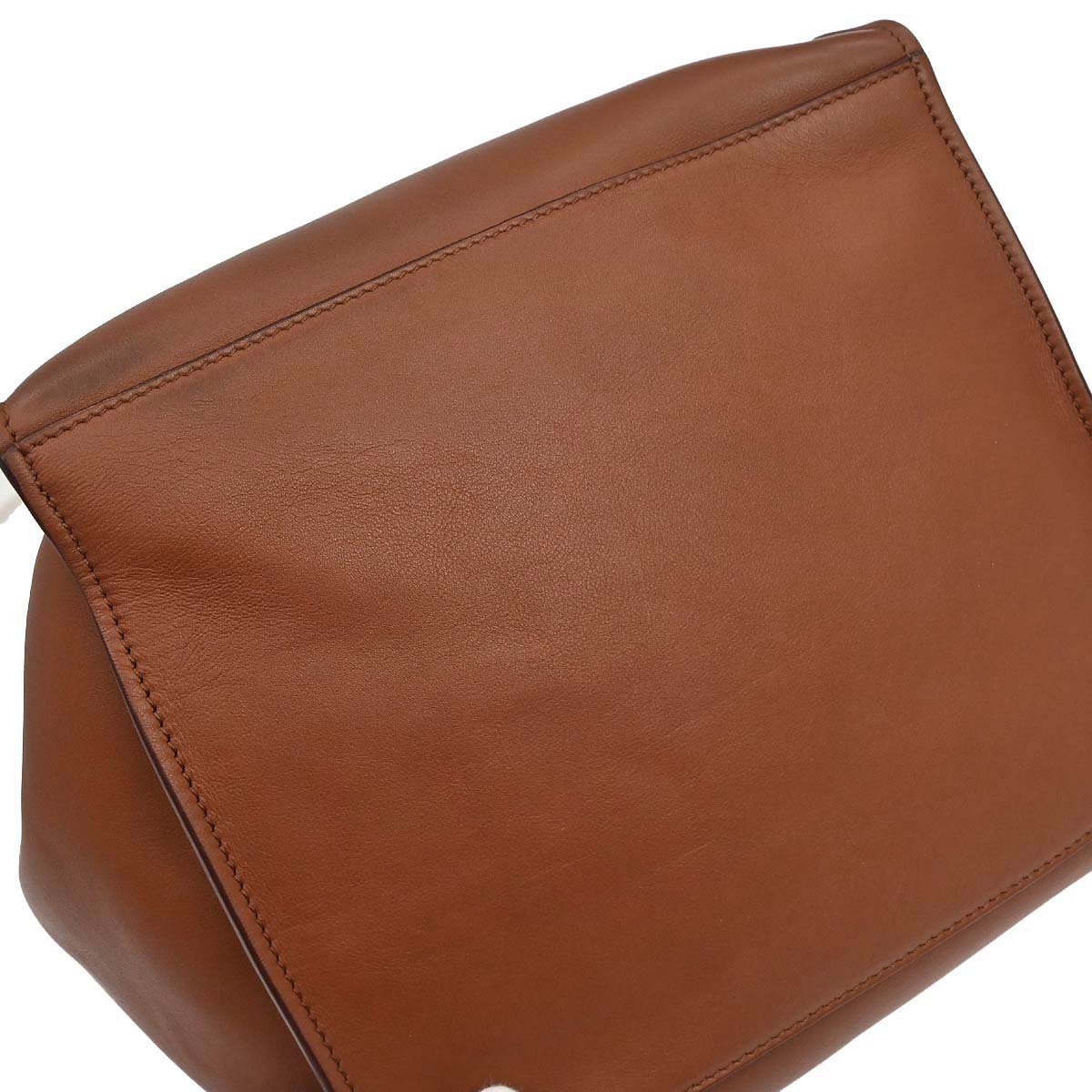 Celine Brown Leather Small Big Bag 2way Shoulder Handbag