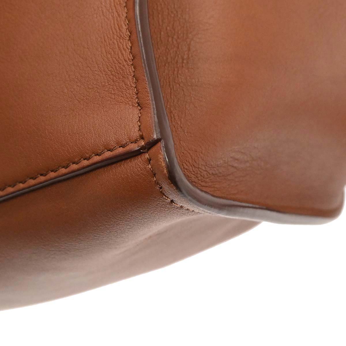 Celine Brown Leather Small Big Bag 2way Shoulder Handbag