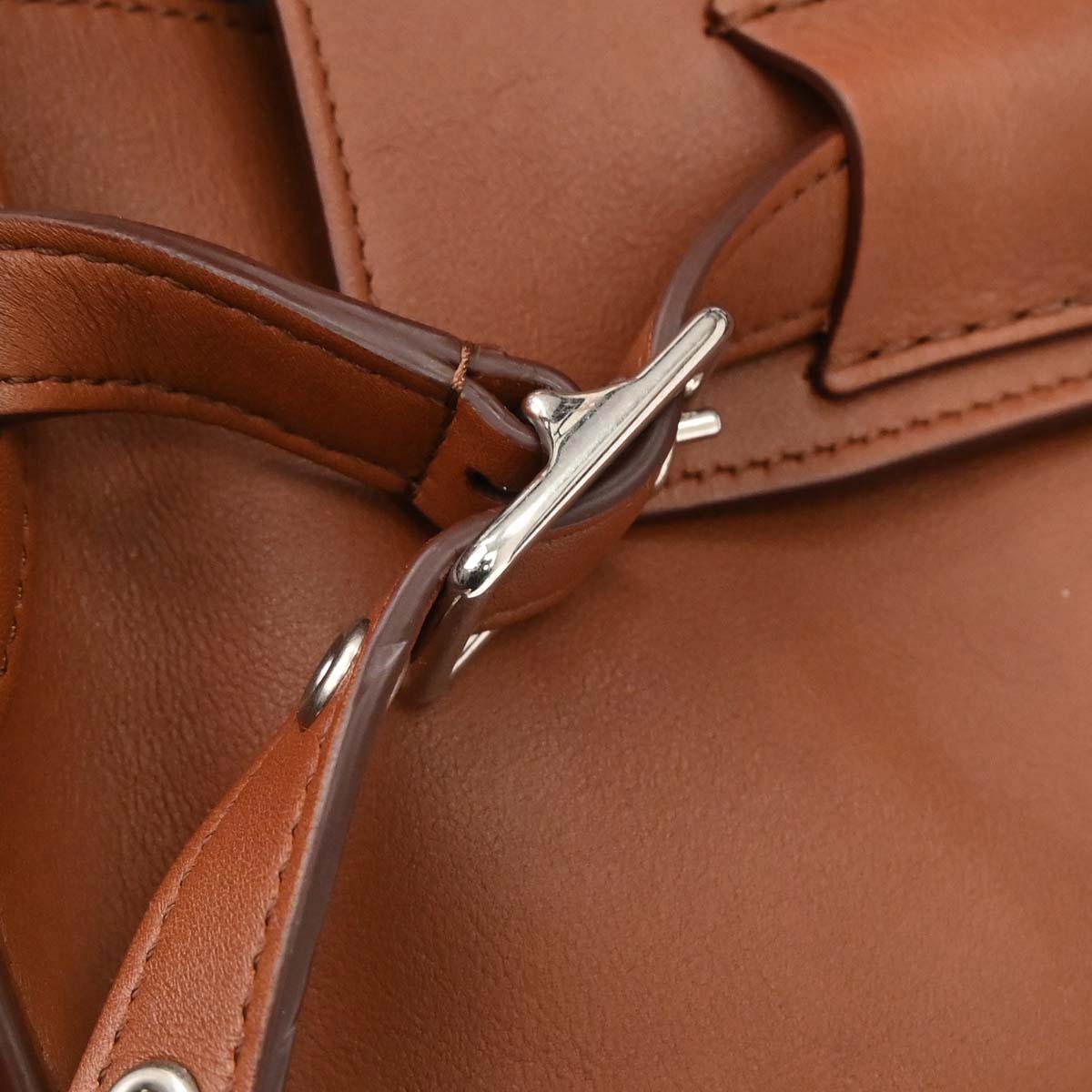 Celine Brown Leather Small Big Bag 2way Shoulder Handbag