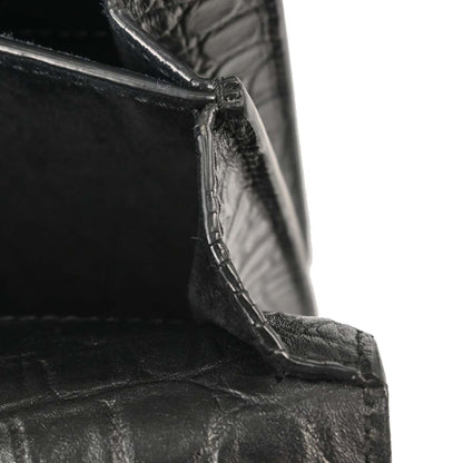 Saint Laurent Black Embossed Leather Sunset Shoulder Bag