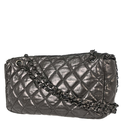 Chanel 2010-2011 Gray Calfskin Chain Me Luxury Line Flap Bag Shoulder Bag