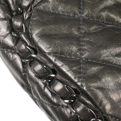 Chanel 2010-2011 Gray Calfskin Chain Me Luxury Line Flap Bag Shoulder Bag