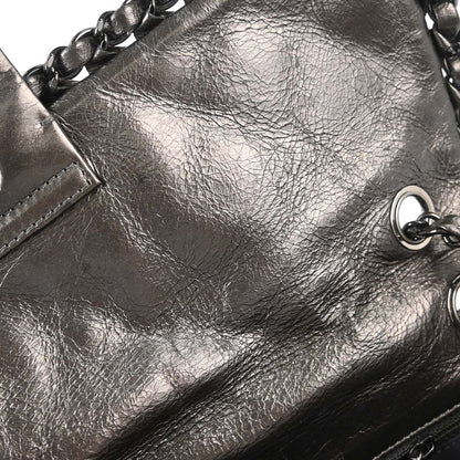 Chanel 2010-2011 Gray Calfskin Chain Me Luxury Line Flap Bag Shoulder Bag
