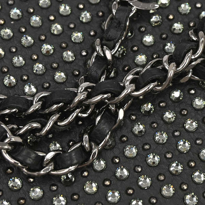 Chanel 2014-2015 Black Calfskin Rhinestone WOC Wallet on Chain Bag