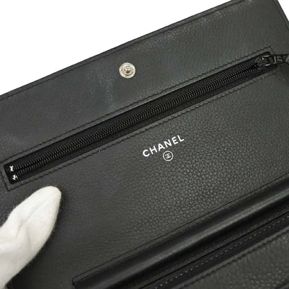 Chanel 2014-2015 Black Calfskin Rhinestone WOC Wallet on Chain Bag