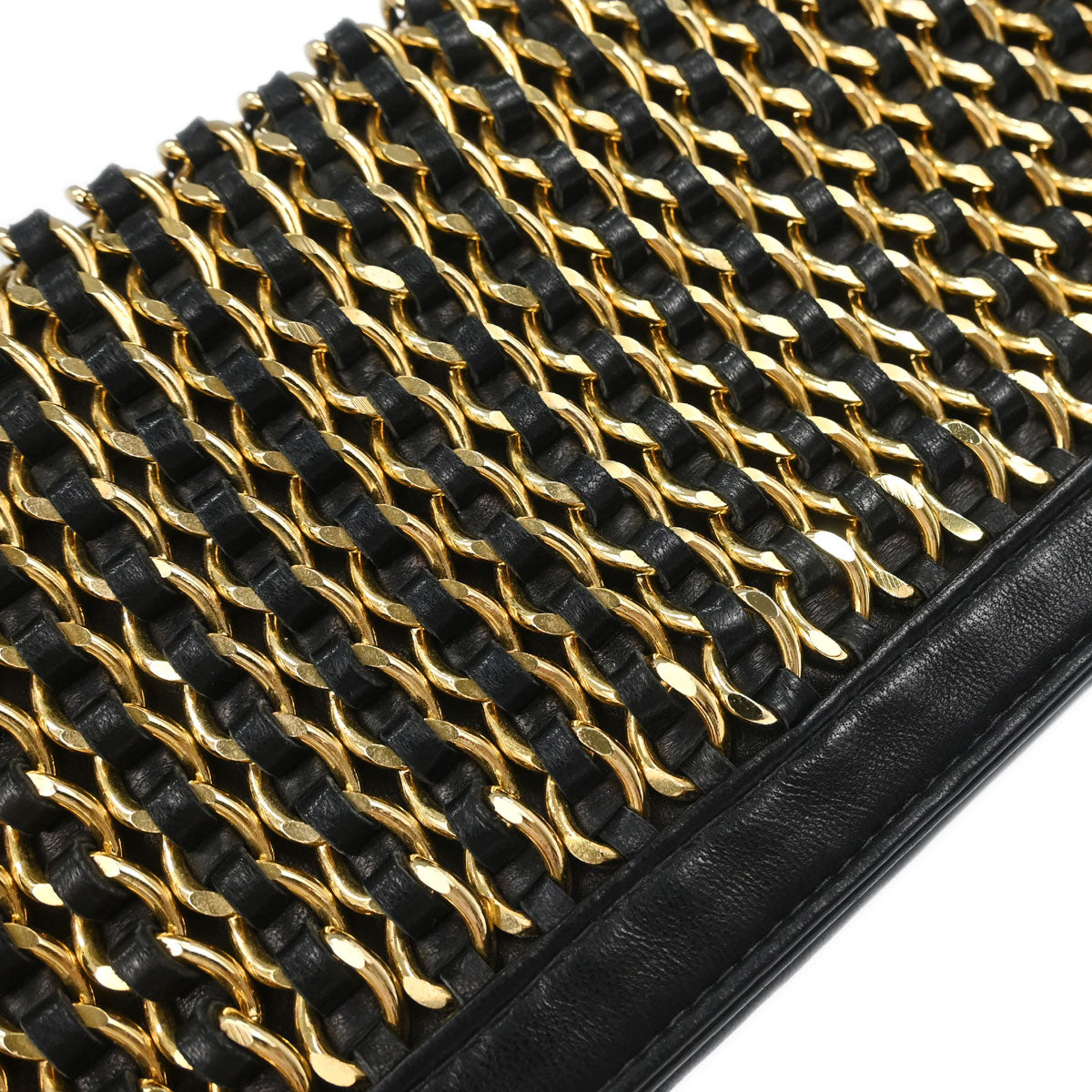 Chanel 2003-2004 Black Lambskin Chain-Embellished Shoulder Bag