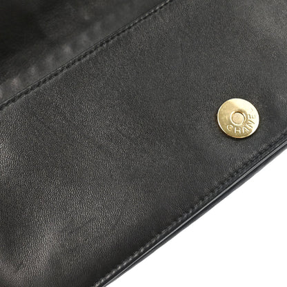 Chanel 2003-2004 Black Lambskin Chain-Embellished Shoulder Bag
