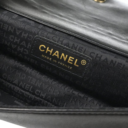 Chanel 2003-2004 Black Lambskin Chain-Embellished Shoulder Bag