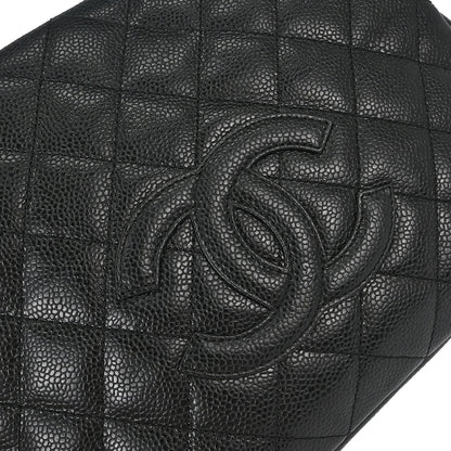 Chanel 2005-2006 Black Caviar Skin Petite Timeless Tote PTT Chain Handbag