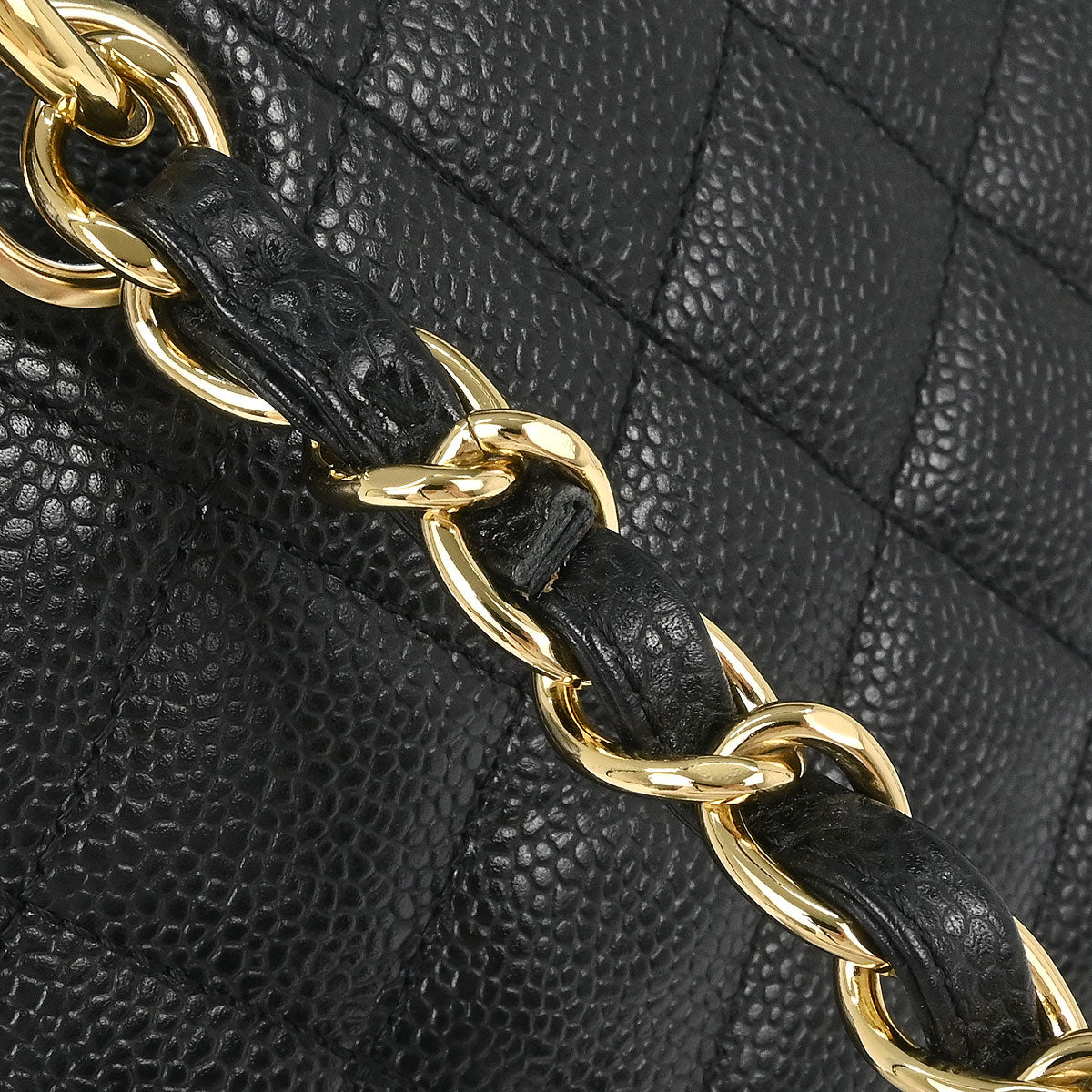 Chanel 2005-2006 Black Caviar Skin Petite Timeless Tote PTT Chain Handbag