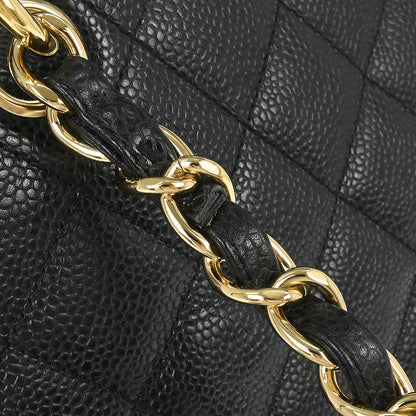 Chanel 2005-2006 Black Caviar Skin Petite Timeless Tote PTT Chain Handbag