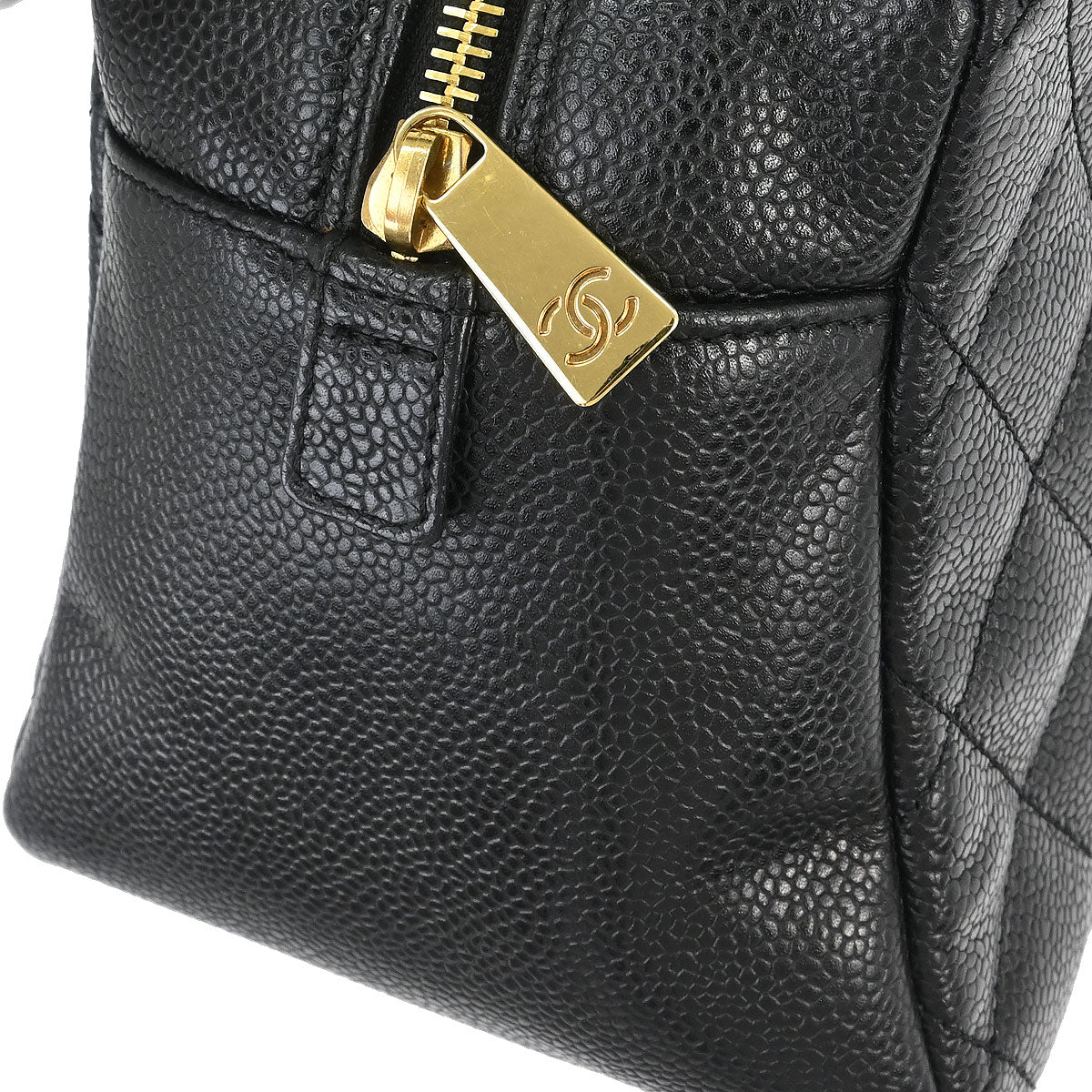 Chanel 2005-2006 Black Caviar Skin Petite Timeless Tote PTT Chain Handbag