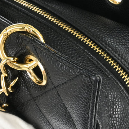 Chanel 2005-2006 Black Caviar Skin Petite Timeless Tote PTT Chain Handbag