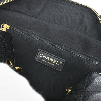 Chanel 2005-2006 Black Caviar Skin Petite Timeless Tote PTT Chain Handbag