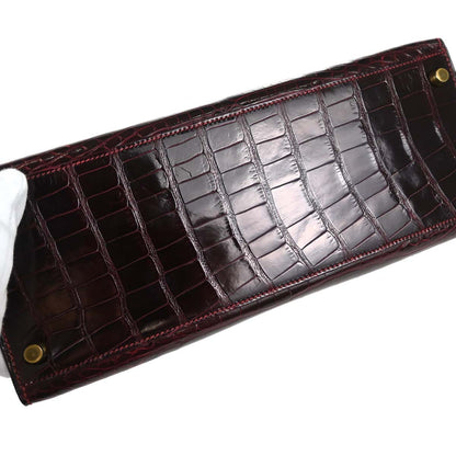 Hermes * Rouge H Alligator Kelly 28 Sellier 2way Shoulder Handbag
