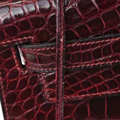 Hermes * Rouge H Alligator Kelly 28 Sellier 2way Shoulder Handbag