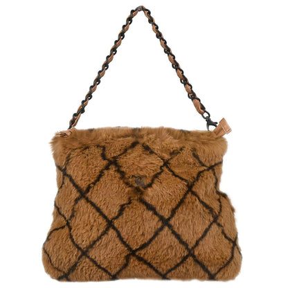 Chanel Brown Rabbit Fur Tote Handbag