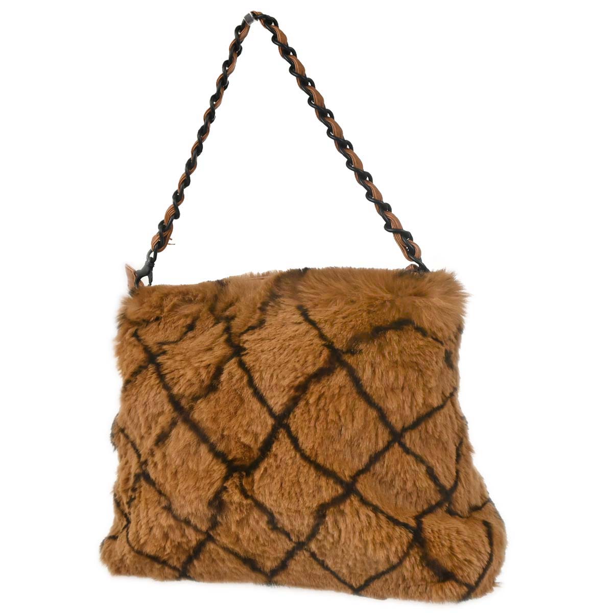 Chanel Brown Rabbit Fur Tote Handbag