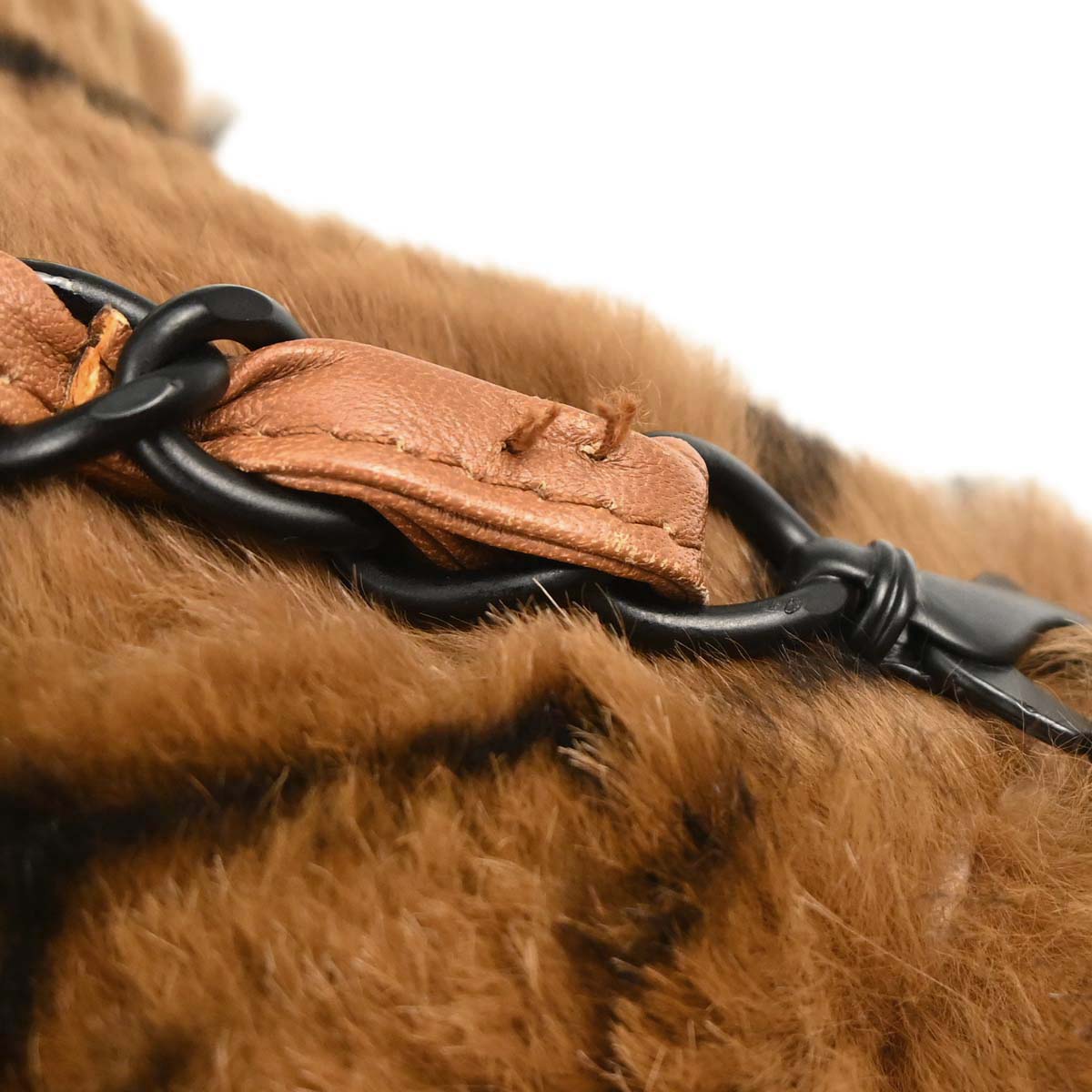 Chanel Brown Rabbit Fur Tote Handbag