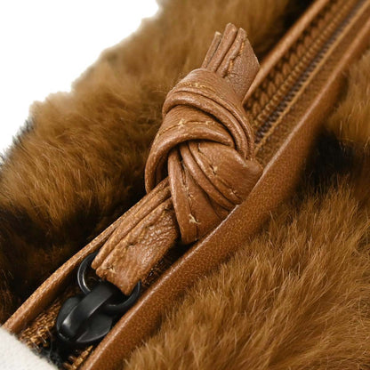 Chanel Brown Rabbit Fur Tote Handbag