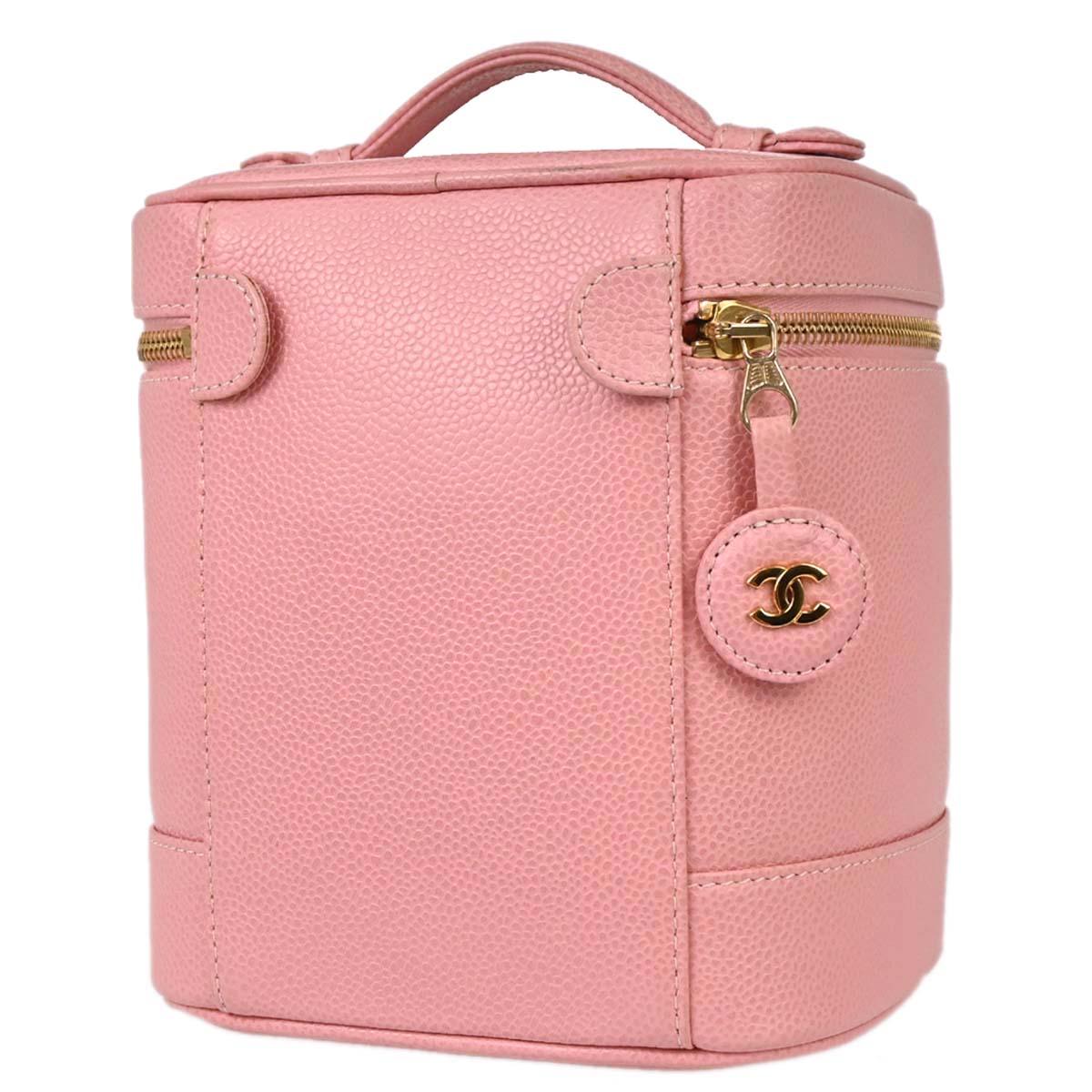 Chanel 2003-2004 Pink Caviar Skin Timeless Vanity Handbag